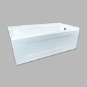 WHITE RECTANGULAR ALCOVE BATHTUB WITH ARMREST