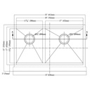 DAF3321L DOUBLE BOWL SINK WITH STRAIGHT APRON FRONT