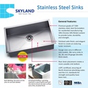 161609 SQUARED SINGLE BOWL UNDERMOUNT BAR SINK