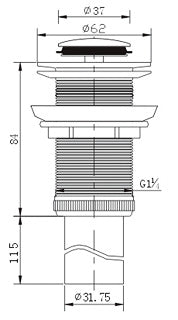 POP UP DRAIN WITHOUT OVERFLOW