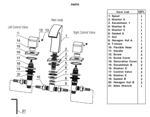 771584C 3-HOLE WASHBASIN FAUCET