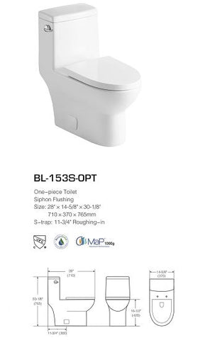 DUAL FLUSH ONE-PIECE TOILET SK153 SERIES