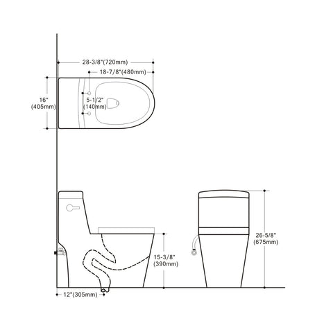 SIPHONIC FLUSH ONE-PIECE TOILET SK118