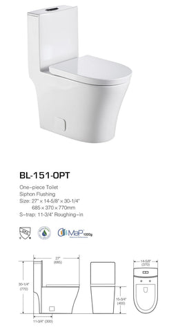 SIPHONIC FLUSH ONE-PIECE TOILET SK151