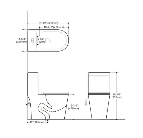 DUAL FLUSH ONE-PIECE TOILET SK128