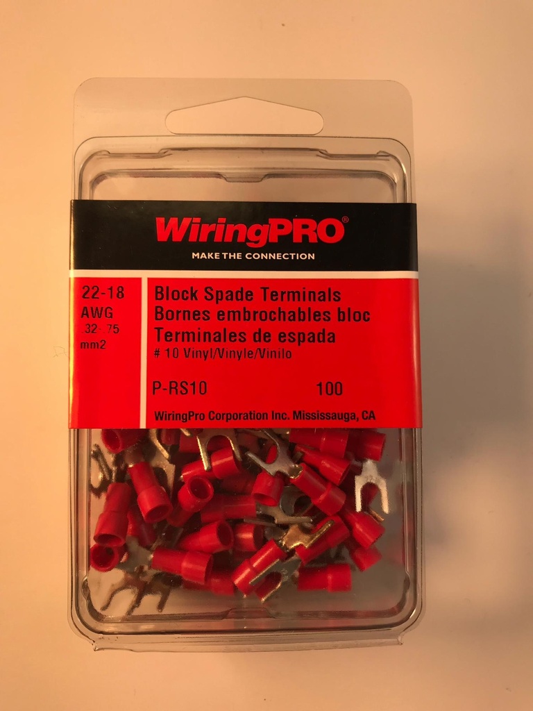 22-18 Block Spade Terminal # 10 Stud