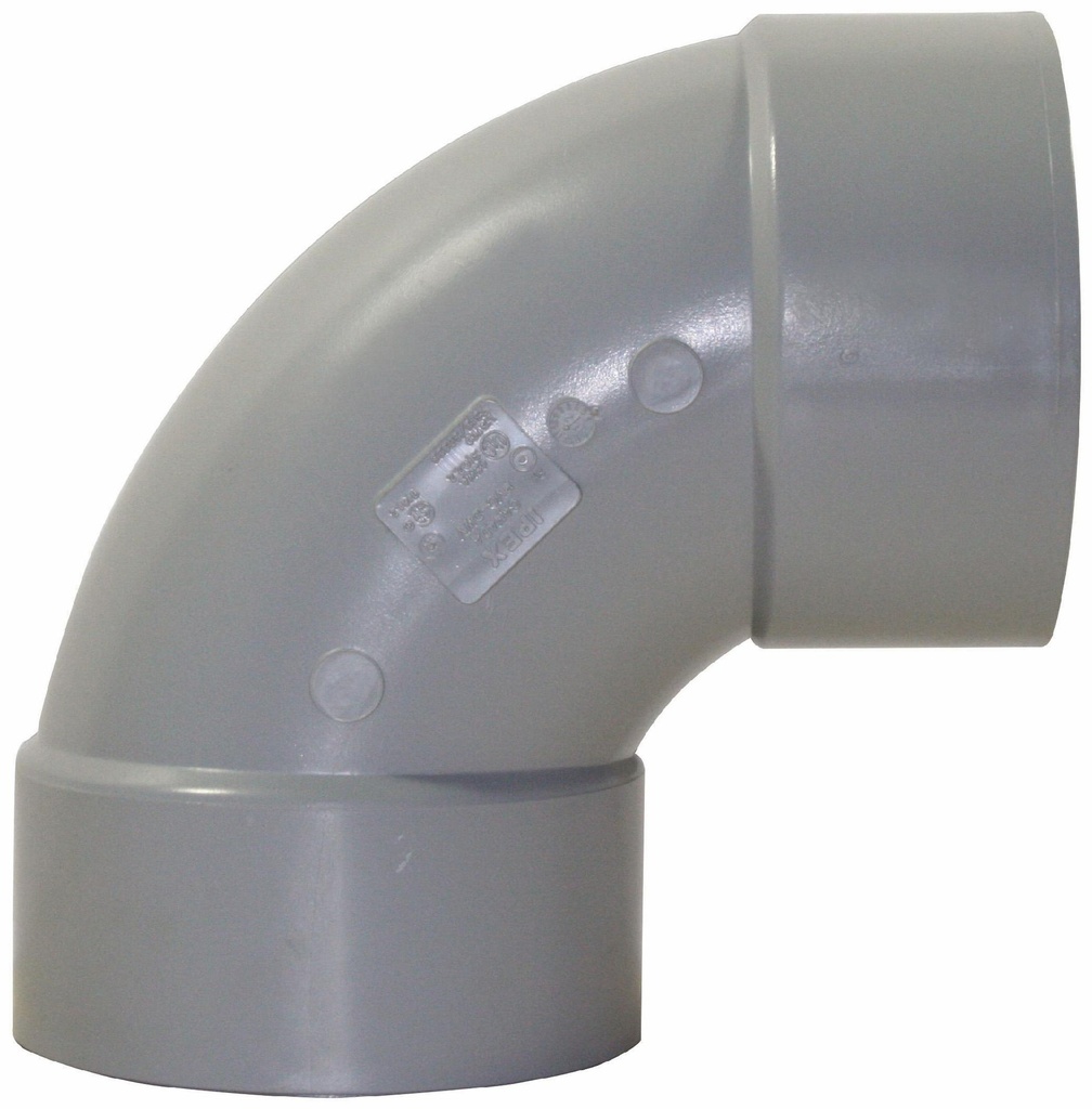 6"x90D PVC DWV ELBOW HxH SYSTEM 15