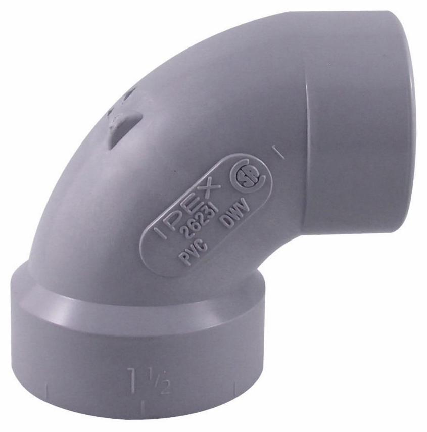 1 1/2"x90D PVC DWV ELBOW SPxH SYSTEM 15