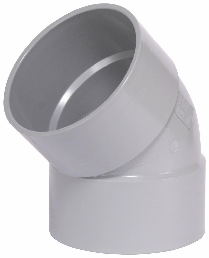 8"x45D PVC DWV SHORT TURN ELBOW HxH SYSTEM 15
