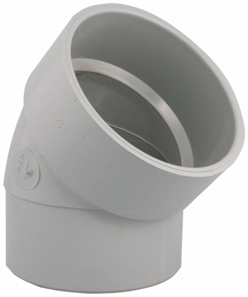 4"x45D PVC DWV SHORT TURN ELBOW SPxH SYSTEM 15