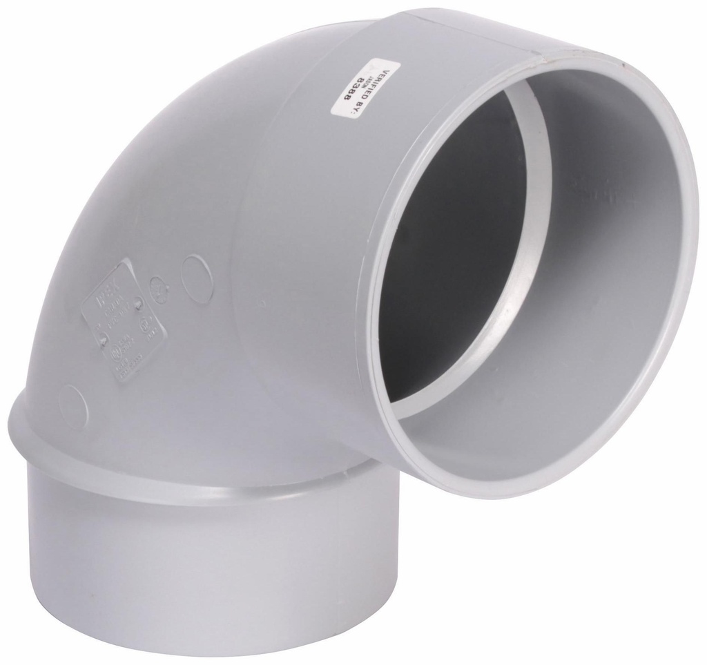 8"x45D PVC DWV SHORT TURN ELBOW SPxH SYSTEM 15