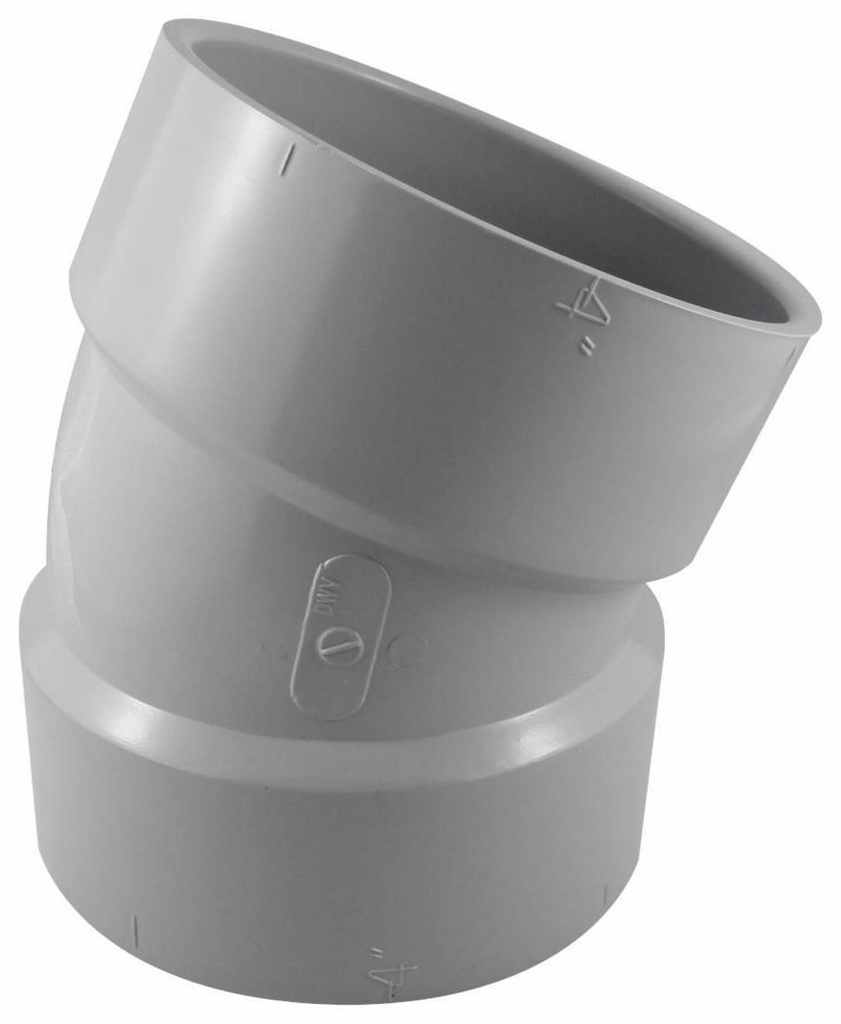 4"x22 1/2D PVC DWV ELBOW HxH SYSTEM 15