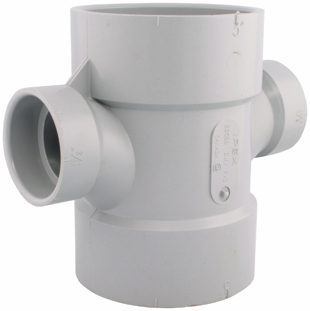 3" PVC DWV DOUBLE SAN TEE HxHxHxH SYSTEM 15