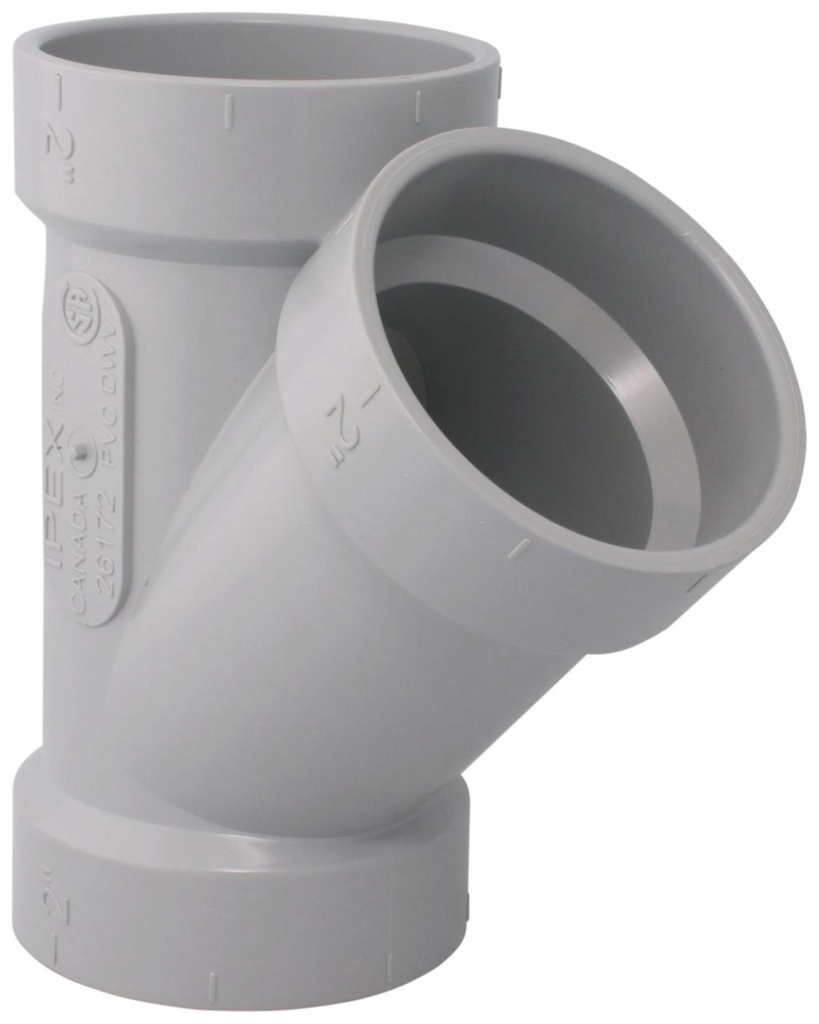 6"x45D PVC DWV WYE HxHxH SYSTEM 15