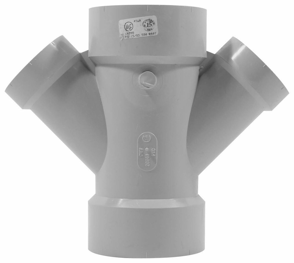 3"x2"x45D PVC DWV DOUBLE WYE HxHxHxH SYSTEM 15