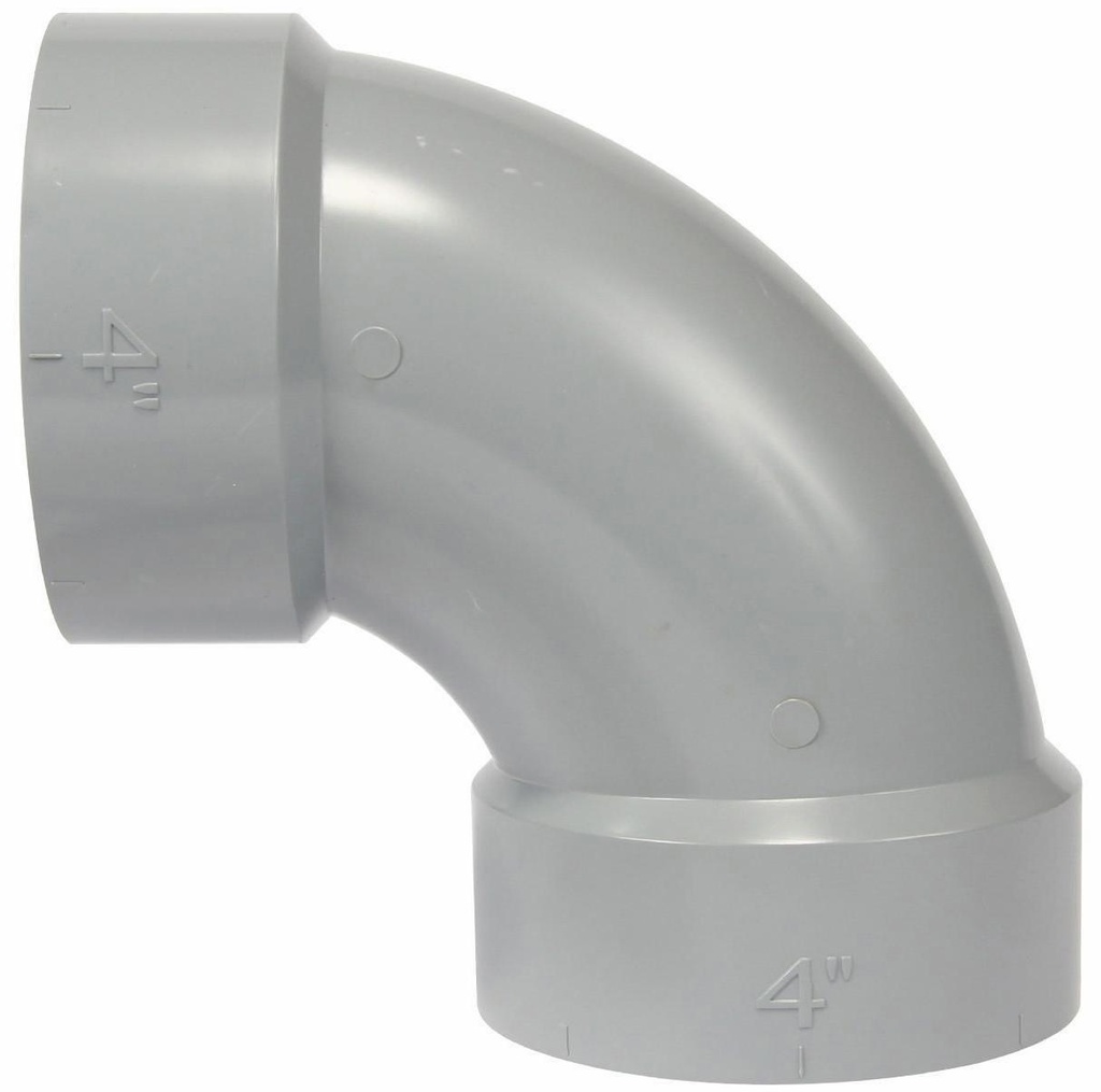 4"x90D PVC DWV ELBOW HxH SYSTEM XFR