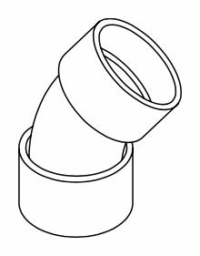8"x45D PVC DWV SHORT TURN ELBOW HxH SYSTEM XFR