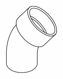 8"x45D PVC DWV ELBOW SPxH SYSTEM XFR