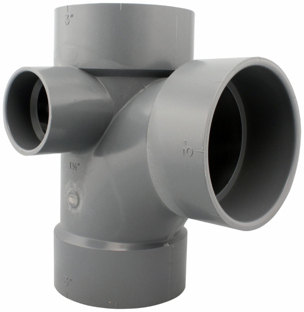 3"x1 1/2" PVC DWV LSI SAN TEE HxHxHxHSI SYSTEM XFR