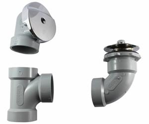 PVC Lift & Turn Waste & Overflow Convertible Kit