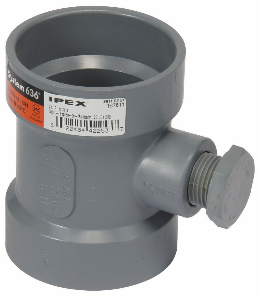 2"x2"x1/2" CPVC FGV ACCESS TEE HxHxFPT SYSTEM 636