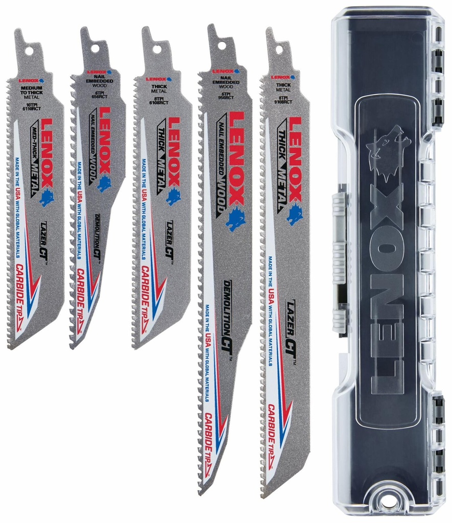 Carbide Tipped Reciprocating Saw Blade 5PC Set