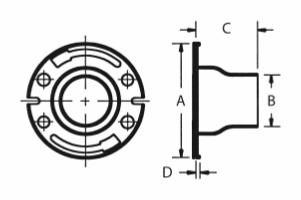 4X3X3-1/2 FLOOR FLANGE