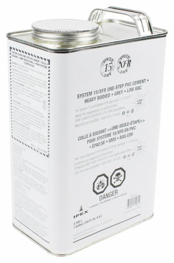 3.785L System 15 DWV 1-Step PVC Cement Grey