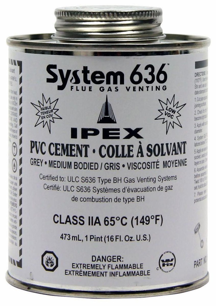 473ml System 636 PVC Cement Grey