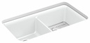 Cairn 33-1/2" 2 Bowl Undermount Neoroc Kitchen Sink with Rack