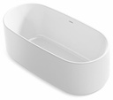 Ceric 60" x 29" Freestanding Bathtub with Center Toe-Tap Drain