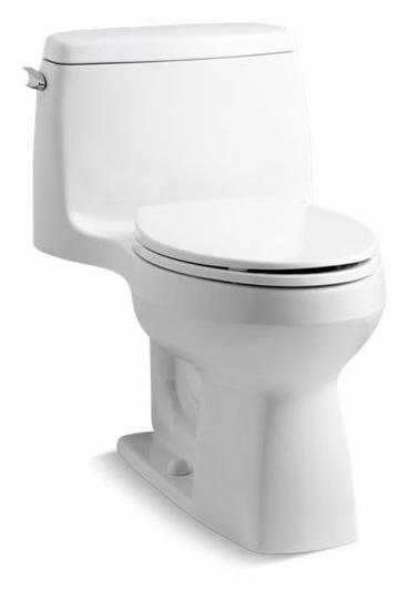 Santa Rosa Comfort Height 1-Piece Compact Elongated 1.28 GPF Toilet with Quiet-Close Seat