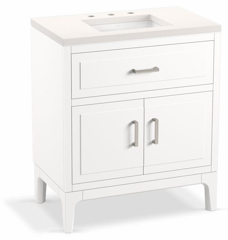 Seer 30" Bathroom Vanity with Sink and Widespread Quartz Top