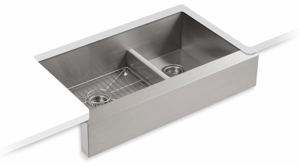 Vault 35-1/2" Smart Divide 1-3/4 Bowl Undermount Kitchen Sink
