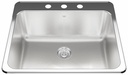 Steel Queen 25-5/8" 3-Hole 1 Bowl Drop-In Laundry Sink