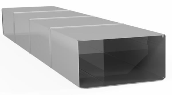 18" x 8" Duct 28ga Beaded HB 5' Len (per foot)