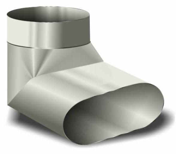 4" Round to 3" x 5" Oval Right Angle Boot