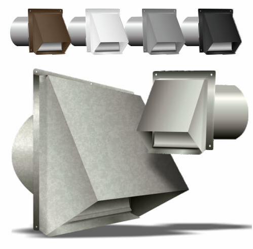 7" Wall Cap with Damper White 30ga