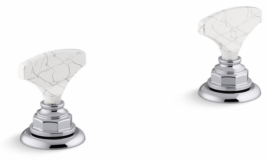 Artifacts Howlite T-Handle Faucet Handles for Widespread Bathroom Faucet