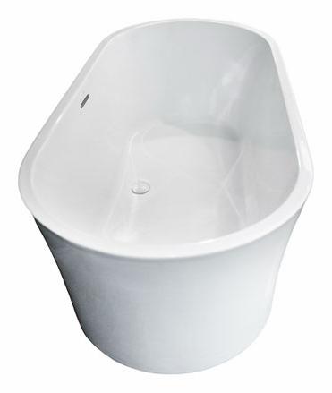 Glance Blink Freestanding Tub with White Drain and Slotted Overflow