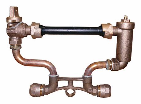 N/L 15"H 3/4" COPPER STR - 3/4" CB x 3/4" FIP - F/PORT B/V & DUAL CHK/V with TEST PORT - TALL CAPS