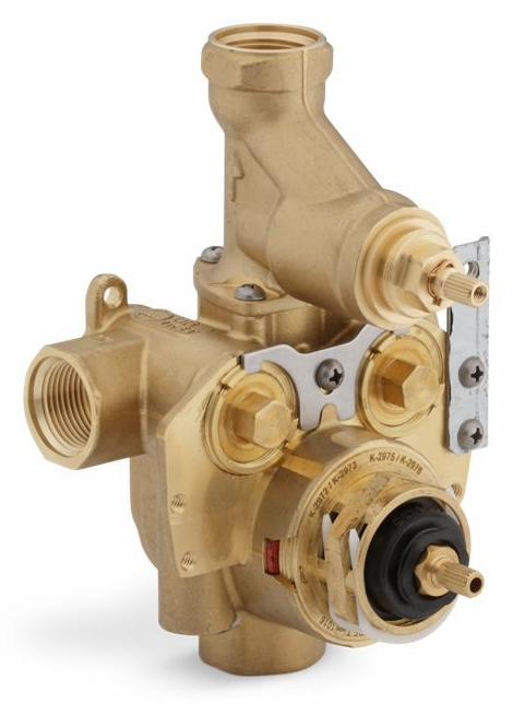 MasterShower XVII 3/4" thermostatic valve with integral volume control and stops