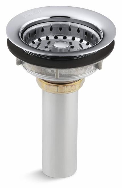 Stainless Steel Sink Drain and Strainer with Tailpiece for 3-1/2" to 4" Outlet