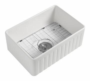 1 Bowl 30 x 20 Fireclay Reversible Apron Front Sink