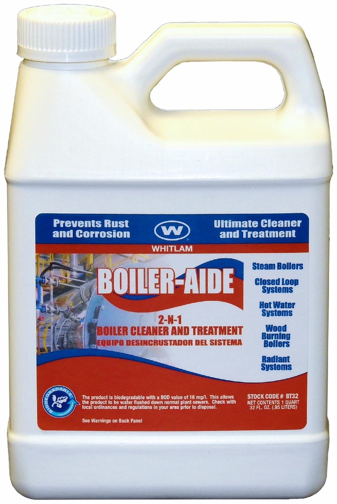 "BOILER-AIDE" 2-N-1 ALL PURPOSE BOILER CLEANER AND TREATMENT - Quart