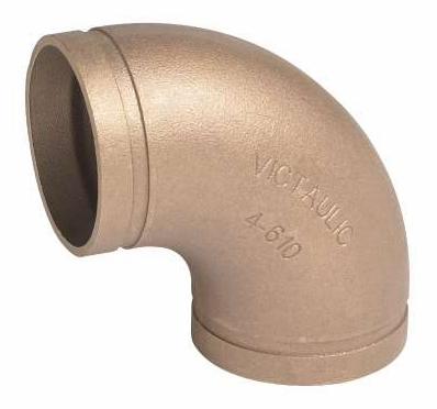 4" Grooved Wrot Copper 90 Elbow No. 610