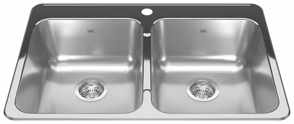 Reginox 31-1/4" 1-Hole 2 Bowl Drop-In Kitchen Sink