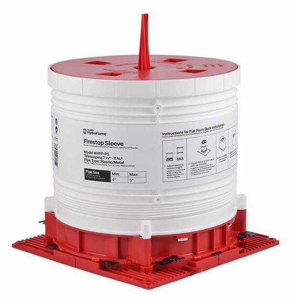 Telescoping Firestop Sleeve 4" -5" Plastic And Metal 7-1/2" -11-3/4"