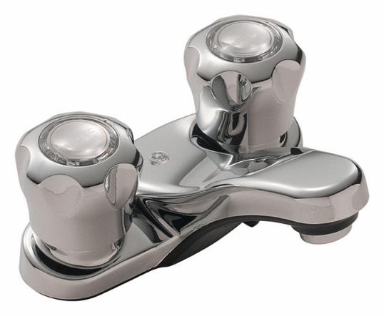 Centerset Bathroom Faucet with Fluted Handles