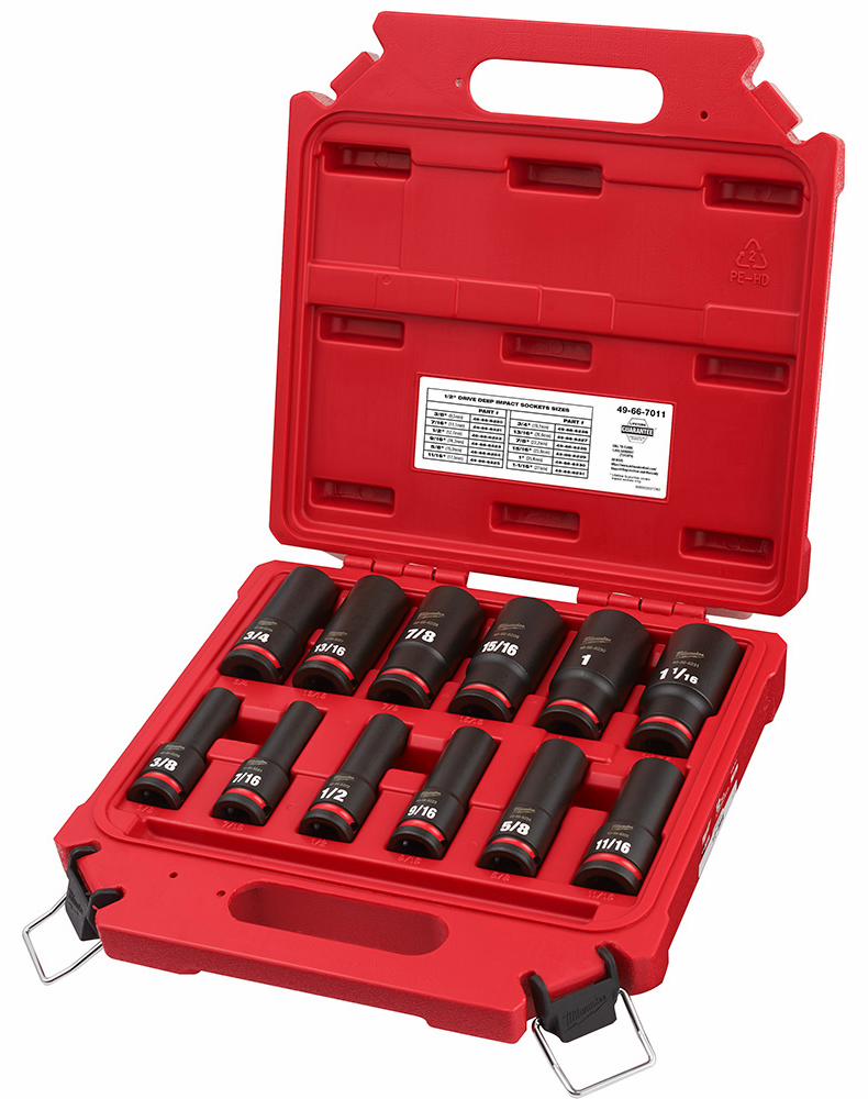 1/2 DR 12PC SAE DEEP IMP SCKT SET